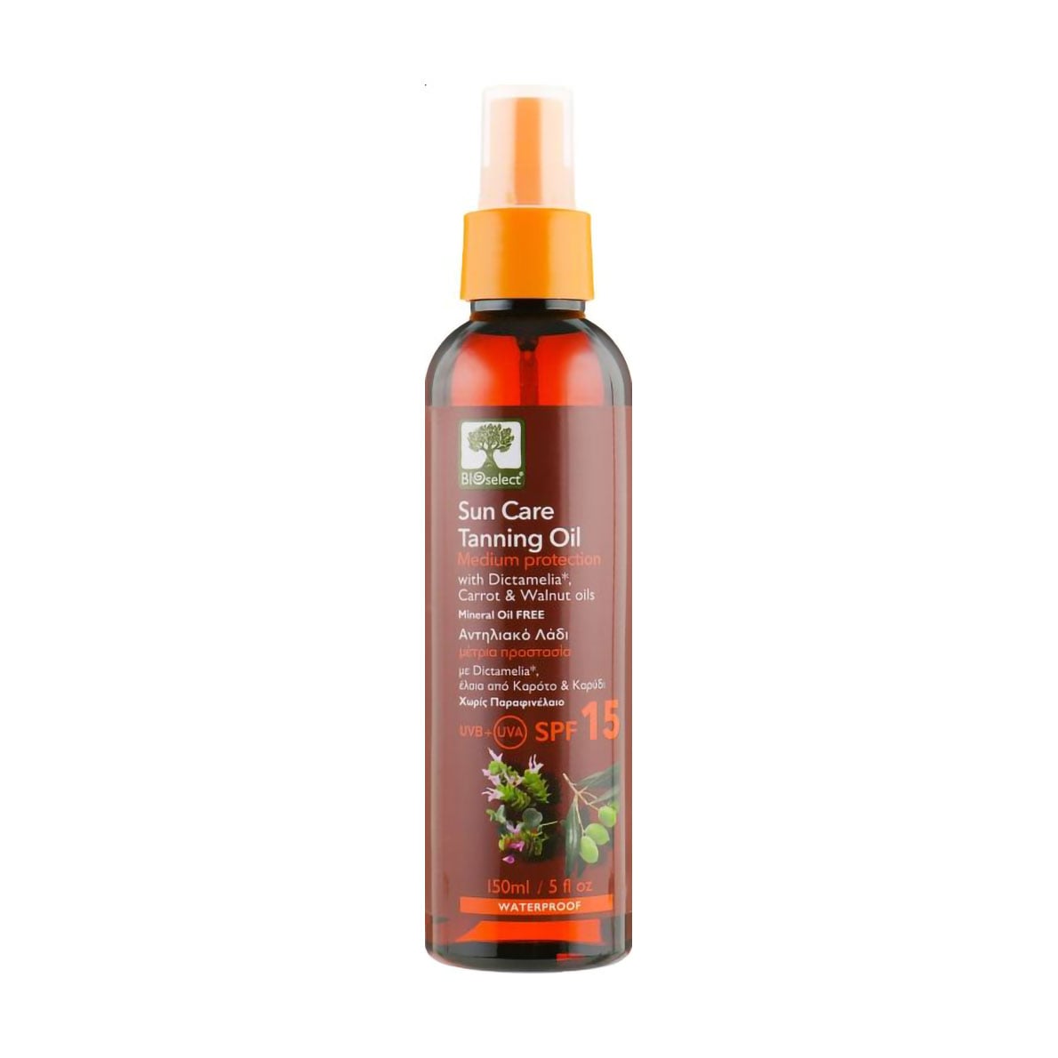 Олія для засмаги BIOselect Sun Care Tanning Oil SPF 15, 150 мл